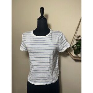 100% Cotton Comfy Striped White & Blue T-shirt